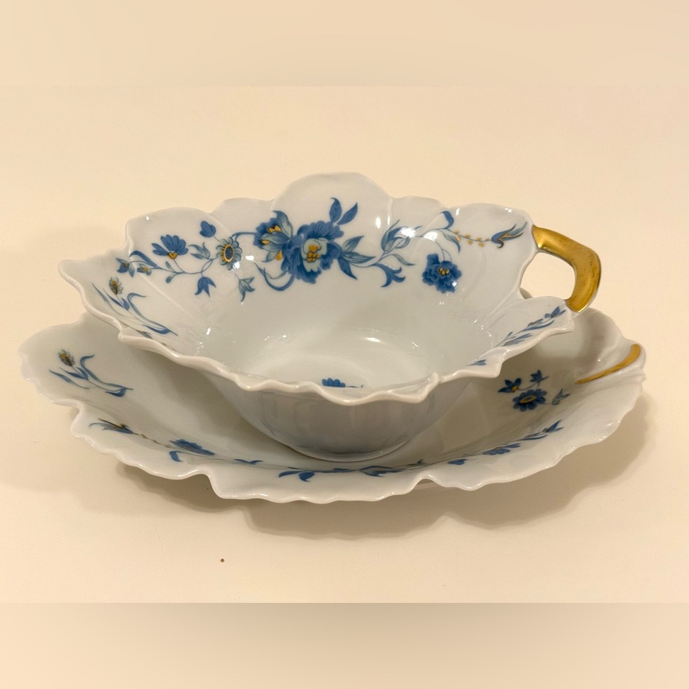 Set of Antique Saucers – Haviland Limoges – Nankin Pattern – Fine Porcelain